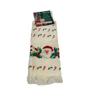 Charles Craft Stitch-a-Print Hand Towel Kit White Santa Candy Cane DIY Xmas